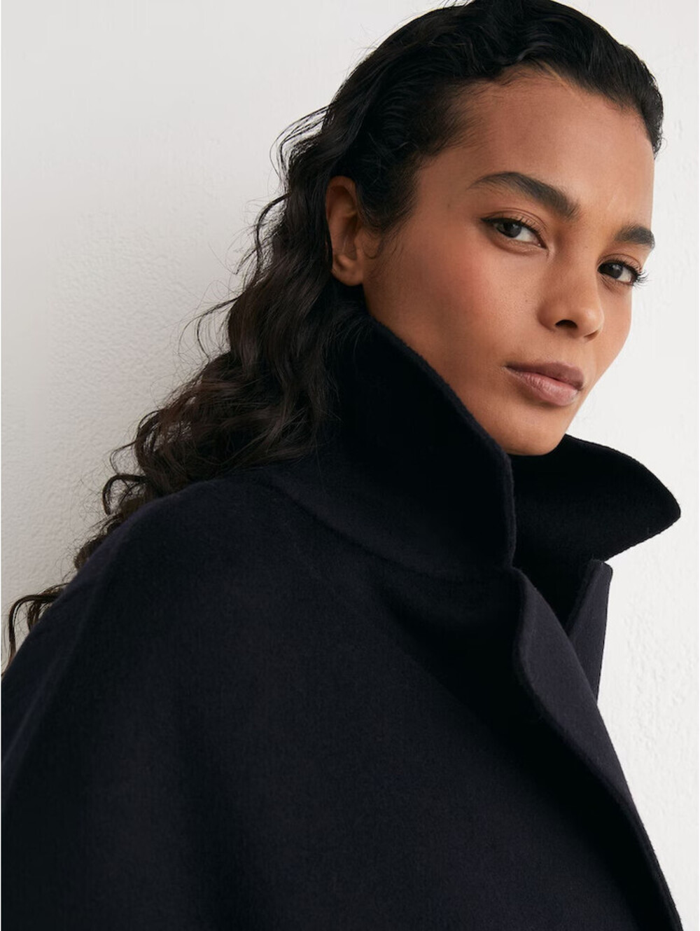 NEW, REISS Maeve Belted Double Breasted Wool Blend Coat in Navy Sz 6 #W209 - Picture 13 of 14